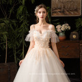 Summer newest style off shoulder  bride strap wedding dress Traje de novia factory supply sexy plus size bridal dress